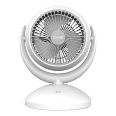 DIKE 自動擺頭USB充電式風扇 6吋 4000mAh電池 USB-C充電 低噪音, DUF320, 白色