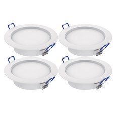 Lumitron 無頻閃嵌入式筒燈 4吋 9W, 燈泡色 黃光, 4個