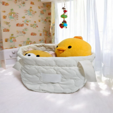 Ondaum 絎縫圓形籃, 1個, 白色