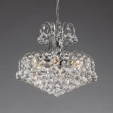 Royal Time Moon Cree 3燈水晶吊燈, 鉻合金