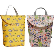 動物圖案尿布袋2入組, 童話款(米色+淺粉色)