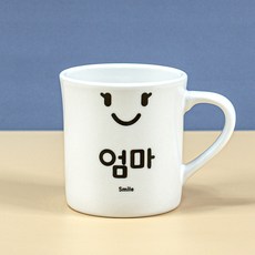 해피정코리아 스마일 패밀리 머그 엄마 370ml, 화이트, 1개
