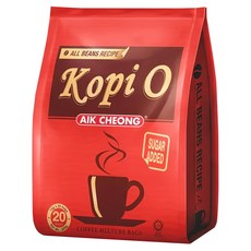 AIK CHEONG 益昌 馬來西亞濾袋式經典咖啡烏 黑咖啡含糖風味, 15g, 20包, 1袋