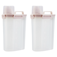 毛皇上 塑膠儲糧桶, 米白色, 3L, 2個