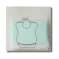 성인 방수 부직포 일회용 식사용 간병용 앞치마 그린 10p, 1개