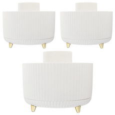 360度旋轉防塵分格刷具收納筒, 簡約白, 3個