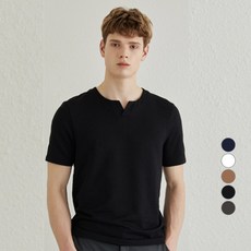 MAESTRO Tomorrow 男款竹節棉亨利領圓領短袖T恤 MATS2B953