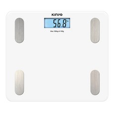 Kinyo 藍牙健康管理體重計 30 x 26.5 x 2.2cm 1.35kg, DS-6410, 白色, 1個