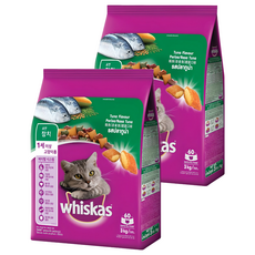 위스카스 고양이 포켓 참치 건식사료, 피부/피모, 3kg, 2개