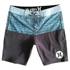 Hurley 成人男沙灘褲 30碼 - 時尚海灘運動短褲, 灰色 + 綠色