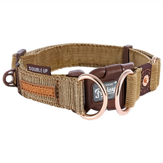 EzyDog DOUBLE UP 燈芯戎雙環項圈, 1個, 土黃色