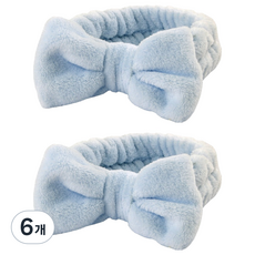 난리시스터즈 귀여운 헤어 세안밴드, 6개, 블루 리본