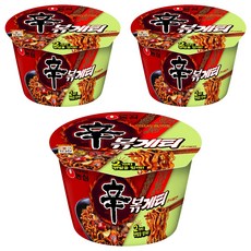 농심 신볶게티 큰사발면 107g, 3개