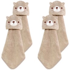 擦手巾 37 x 12 x 40cm 咖色熊熊,4條 - 柔軟吸水速乾