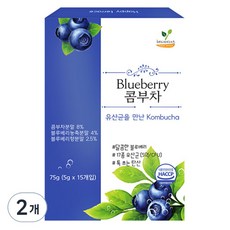 快樂露台康普茶藍莓, 5g, 15條, 2盒