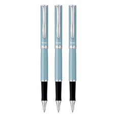 Pentel 飛龍文具 高級金屬鋼珠筆-藍軸(高級筆盒), 3入