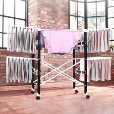 Aso Living 北歐風堅固曬衣架, 黑色 + 銀色 + 白色