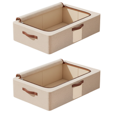 小麥購物 抽屜式床底儲物箱 L1440, 米白色, 2個