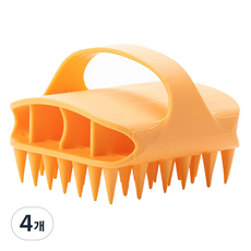 Itgom 潔淨熊 密集方形矽膠洗髮頭皮按摩刷, 黃色, 1入, 4個