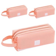 日系帆布筆袋 牛津布 大容量收納, 粉色, 1組