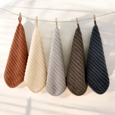 Homerene 多用途快乾掛繩擦手巾5件組, 1套, 橘色, 棕色, 灰色, 象牙白, 海軍藍