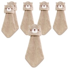 可愛熊熊造型珊瑚絨擦手巾 吸水速乾柔軟親膚 廚房浴室居家必備, 6條