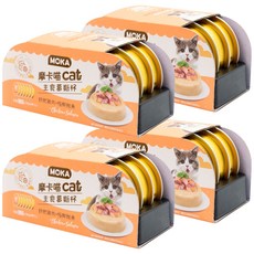 MOKA CAT 摩卡喵 cat 主食慕斯杯 6個, 舒肥雞肉 + 極鮮鮭魚, 180g, 4組