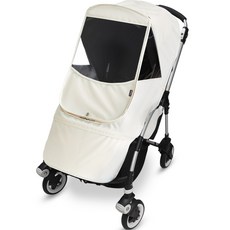 Manito 麻花Bugaboo Bee專用嬰兒推車防風罩, 奶油色