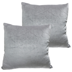 J&N 晶亮華麗抱枕 2個 45 x 45cm 舒適短絨材質 可拆洗設計 簡約時尚風格, 灰色