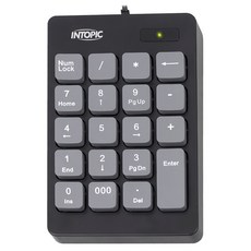INTOPIC 廣鼎 USB巧克力數字有線鍵盤 19鍵設計, KBD-N99, 黑色