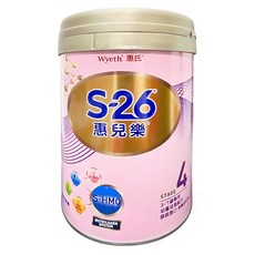 Wyeth 惠氏 S-26 惠兒樂幼童成長配方奶粉 再升級版 4號 3-7歲, 850g, 1罐