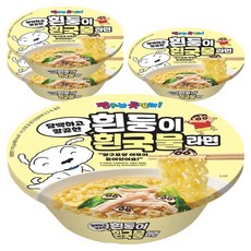 팔도 흰둥이 흰국물라면 110g, 4개