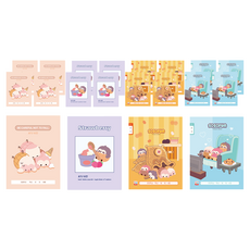 DADA Peanut Family 寫字10格輕薄國小筆記本 2款 x 5入組, 混合顏色, 2套