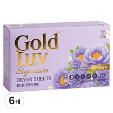 골드럽 건조기시트 라벤더퍼플향, 6개, 20개입