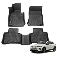 더존 입체포집 TPE 카매트 풀세트, 기아 스토닉 2017년~2023년, 올블랙