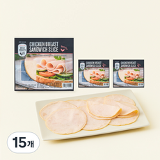 존쿡델리미트 닭가슴살 샌드위치 슬라이스 햄, 100g, 15개