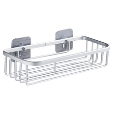 紙巾架 無痕貼款 消光銀 浴室收納架 免打孔置物架, 1個