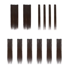 Euro Hair 扣式真髮接髮片 12片, 40 橘棕色, 1組