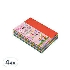 종이문화 플레이칼라 색지 혼합 180g B6 200p, 15색, 4세트