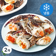 꽃게명가 국내산 손질 이력추적 알이 꽉찬 암꽃게 (냉동), 500g, 2개