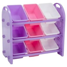 DELSUN 九格玩具收納架 #8509TP-DL 台灣製造, 冰雪粉紫, 1組