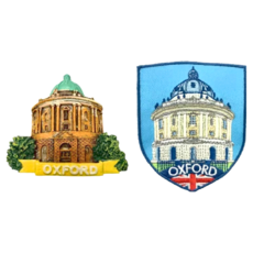 A-ONE 匯旺 英國倫敦牛津造型立體磁鐵 + 英國牛津布貼 2件組, 磁鐵(2.56 x 2.24in) + 布貼(2.5 x 3.1in), C126 + 266