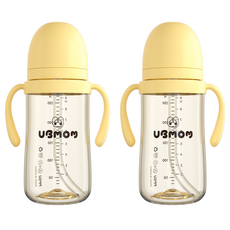 유비맘 시그니처 빨대컵, 280ml, 2개, 바나나