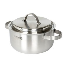 Kitchen-Art Premio 3 電磁爐適用三層不鏽鋼雙耳鍋, 1個, 20cm, 銀色