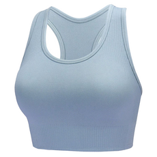 歐美高強度挖背運動內衣, 加寬雙層肩帶, 加寬側邊, S-XL, M, 馬卡龍藍