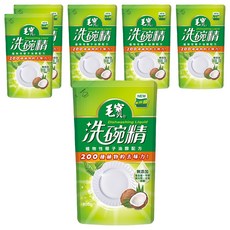 毛寶 洗碗精 補充包 椰子油 植物性配方 200種植物去味, 800g, 6包
