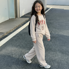 LITTLE CREW JUNIOR 復古Logo休閒大學T套裝