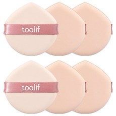 Toolif 全日氣墊粉撲, 6個, 膚色 + 珊瑚色