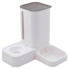 一體雙碗自動餵水器, 灰色, 1個