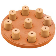 Nina Ottosson 聰明狗-造型圓筒盤, 9格隔間可藏零食, 刺激寵物思維, 安全無毒材質, 粉橘色, 1入, L22.8xW22.8cm
